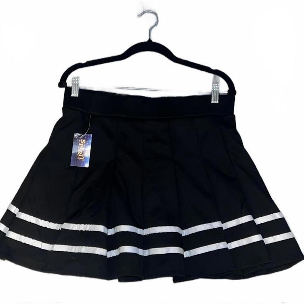 Spirit Halloween Black Skirt with White Stripes - Size L NWT